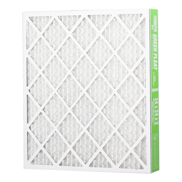 Filtration Group Aerostar Green Pleat High Capacity MERV 13 Pleated Panel Air Filter - 12x20x1 - Synthetic